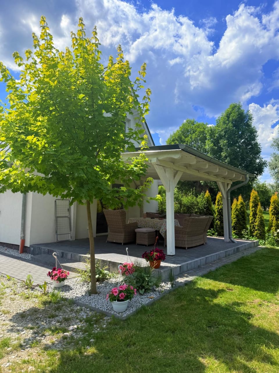 Property building, Spring, Garden view
