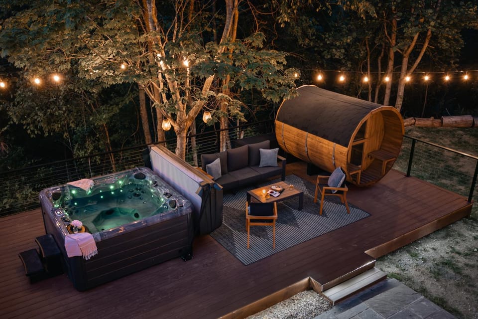 Night, Hot Tub, Sauna