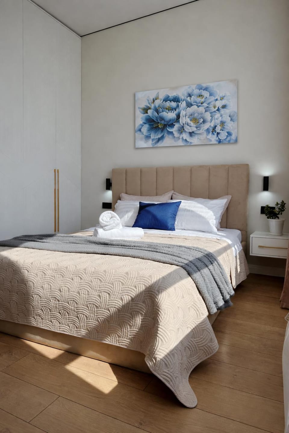 Bed, Bedroom, Sunrise, wardrobe