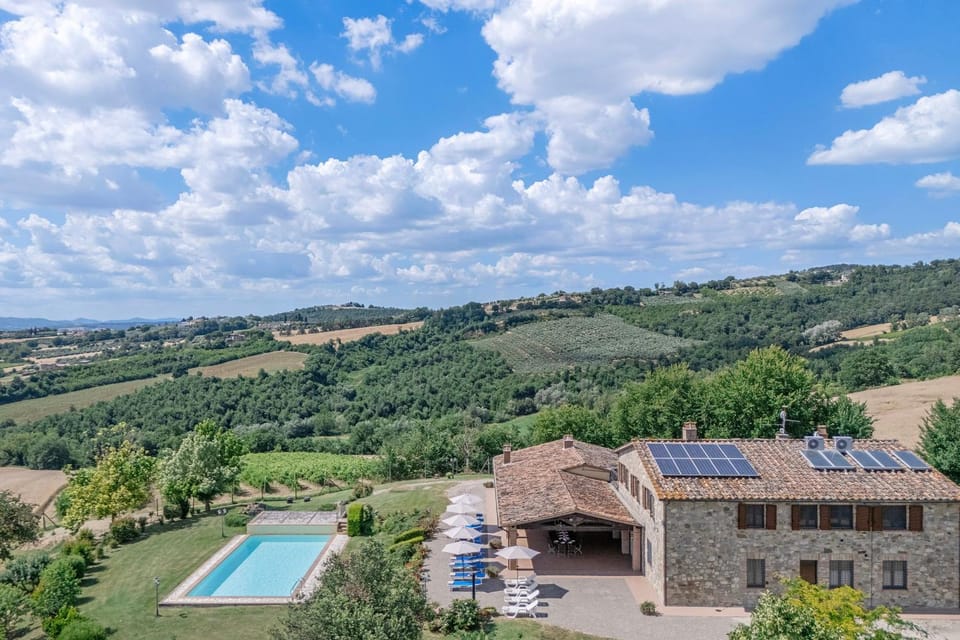 Natural landscape, Bird's eye view, Pool view, Swimming pool