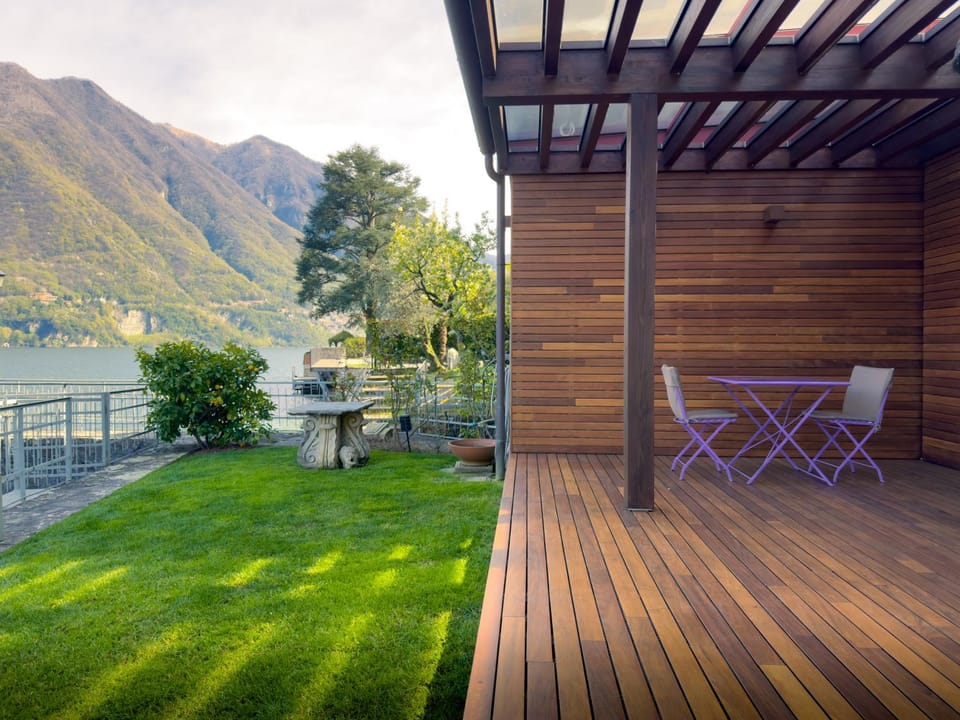 Patio, Garden, Dining area, Garden view, Lake view