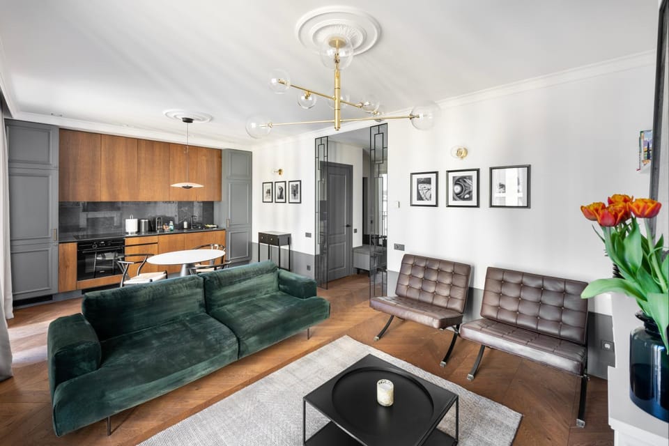 Living room, kitchen