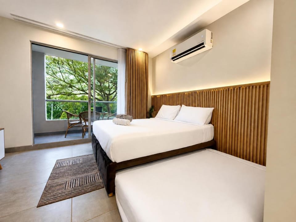 Bed, Bedroom, air conditioner