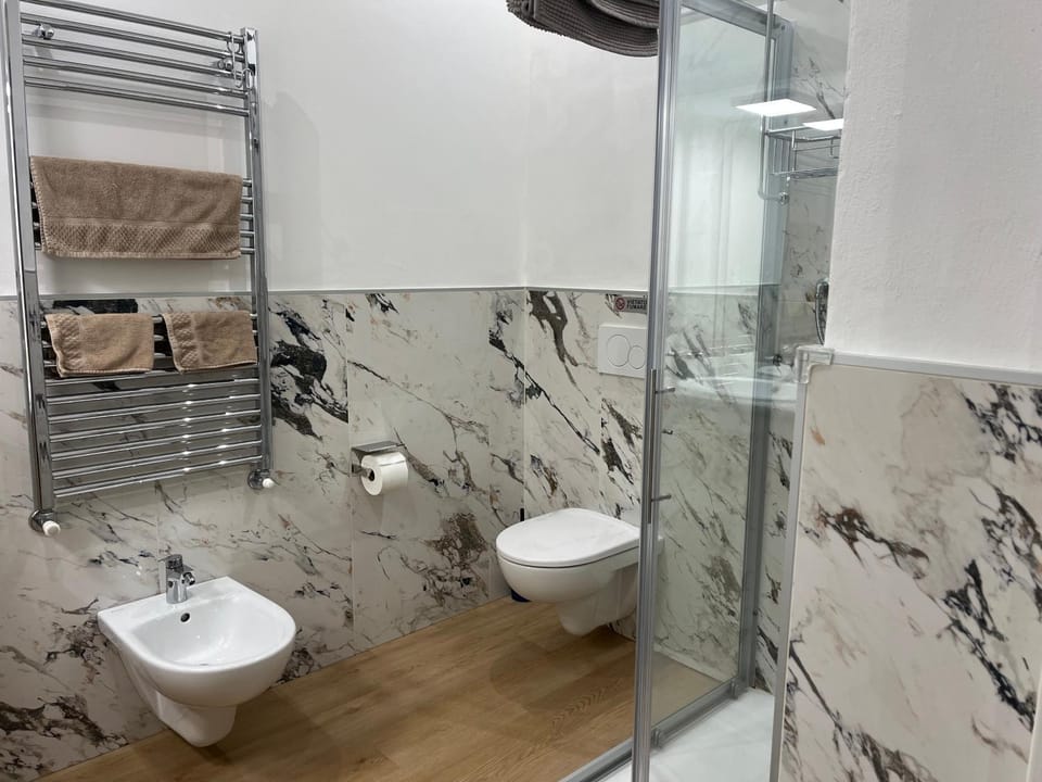 Shower, Toilet, Bathroom, bidet, towels