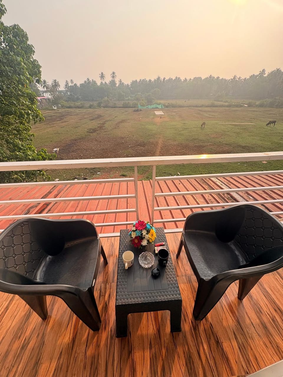 Riverside Balcony Studio Near Thalassa Siolim AC WiFi Apartment in Goa, India