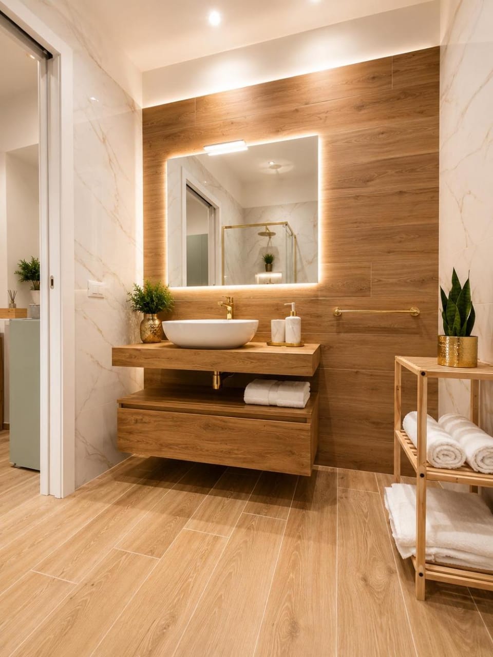 Bathroom, towels