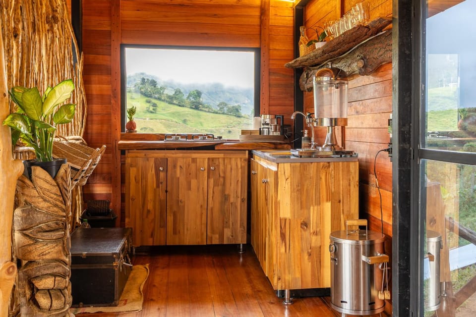 Kitchen or kitchenette, Mountain view, stove, kitchen
