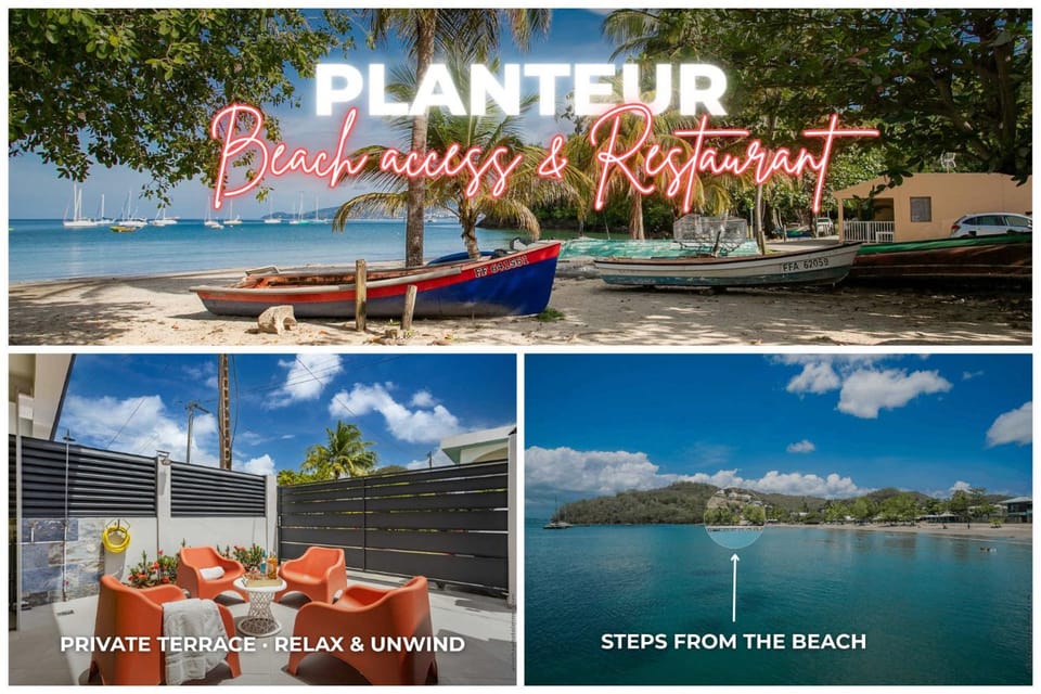 2BR Apartment Planteur - Beachfront Apartment in Les Trois-Îlets