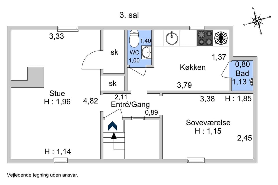 Photo of the whole room, Floor plan