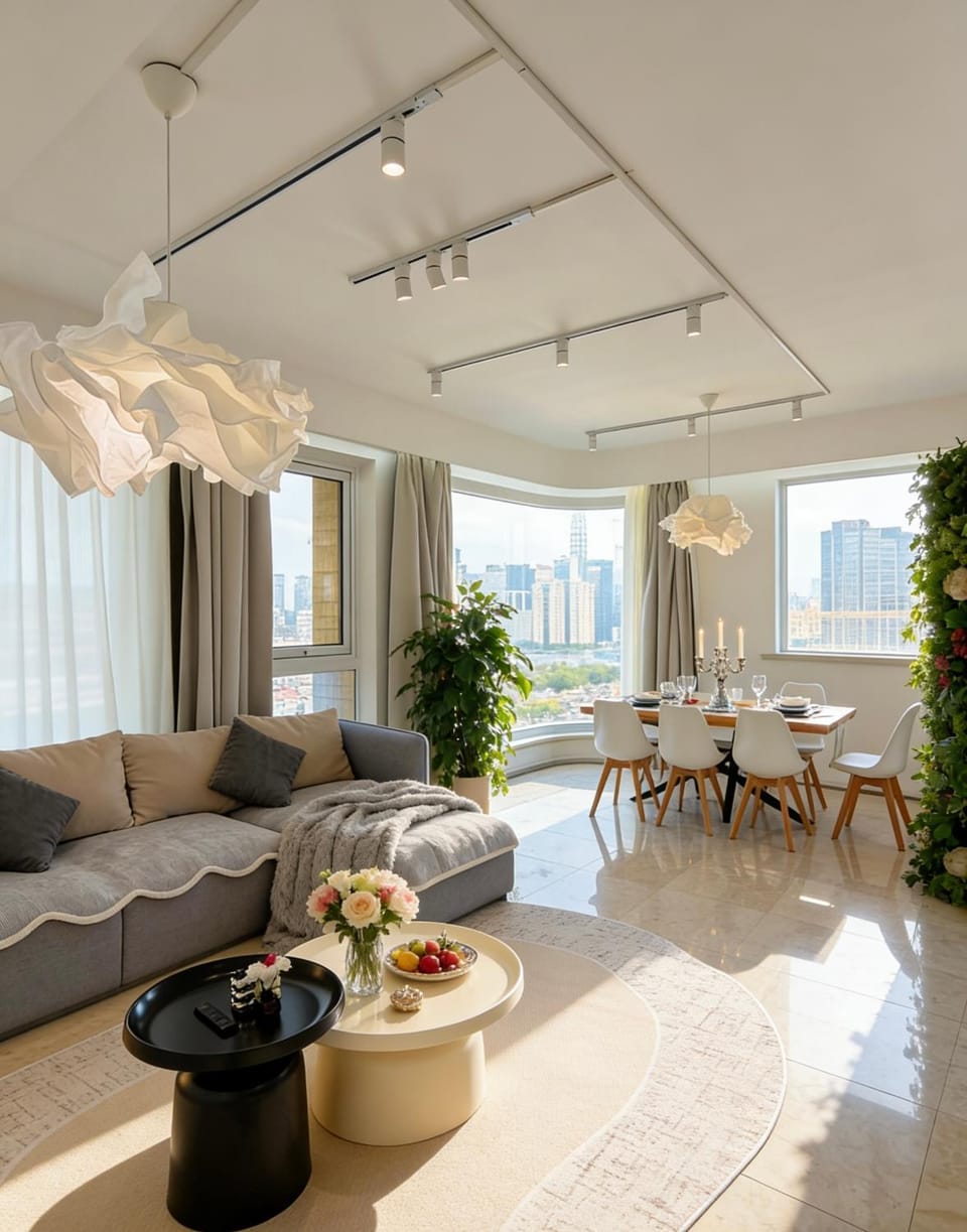 Living room, Seating area, Dining area