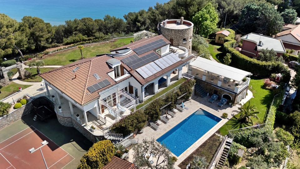 Property building, Living room, Swimming pool