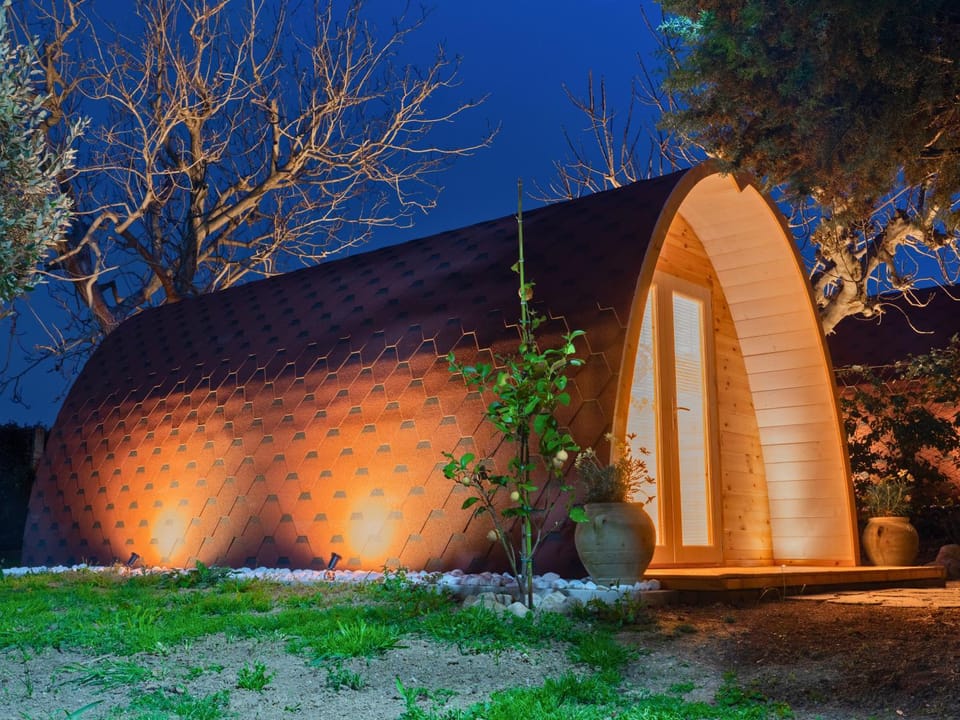 Property building, Night, Garden, Garden view