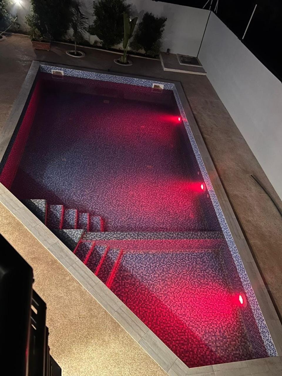 Night, Pool view, Swimming pool