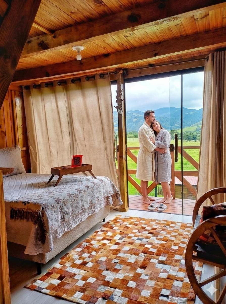 Chalé Suíte, Banheira e Piscina, Chácara das Estrelas Chalet in State of Santa Catarina