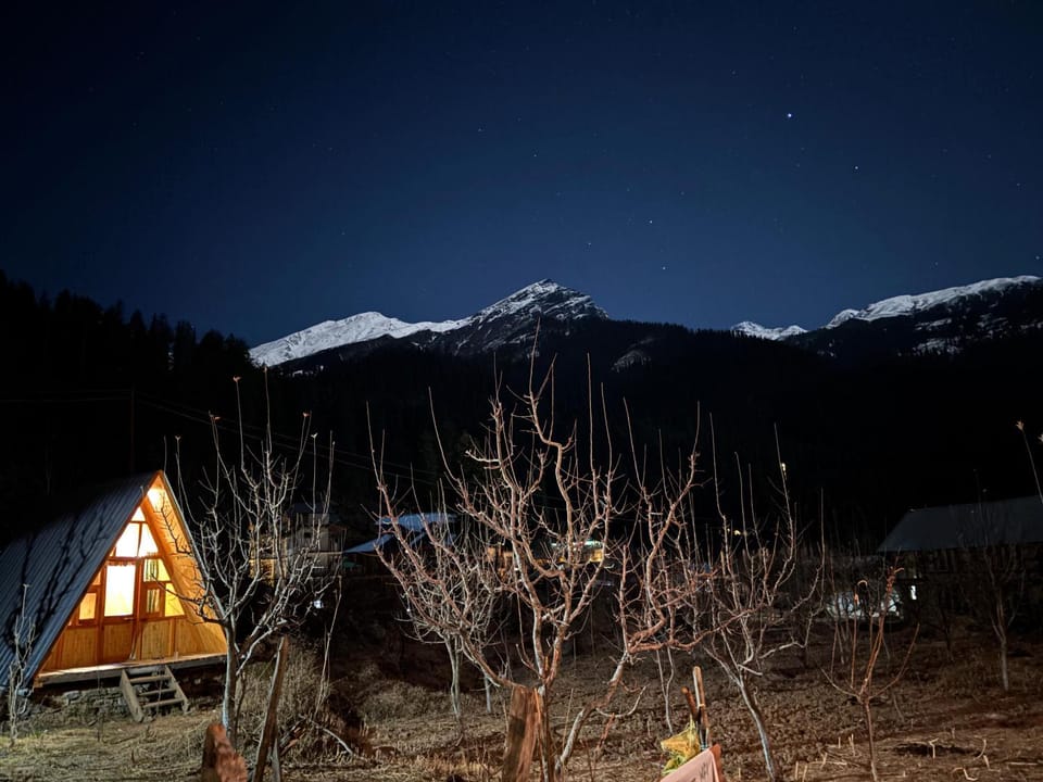 Night, Natural landscape, Mountain view