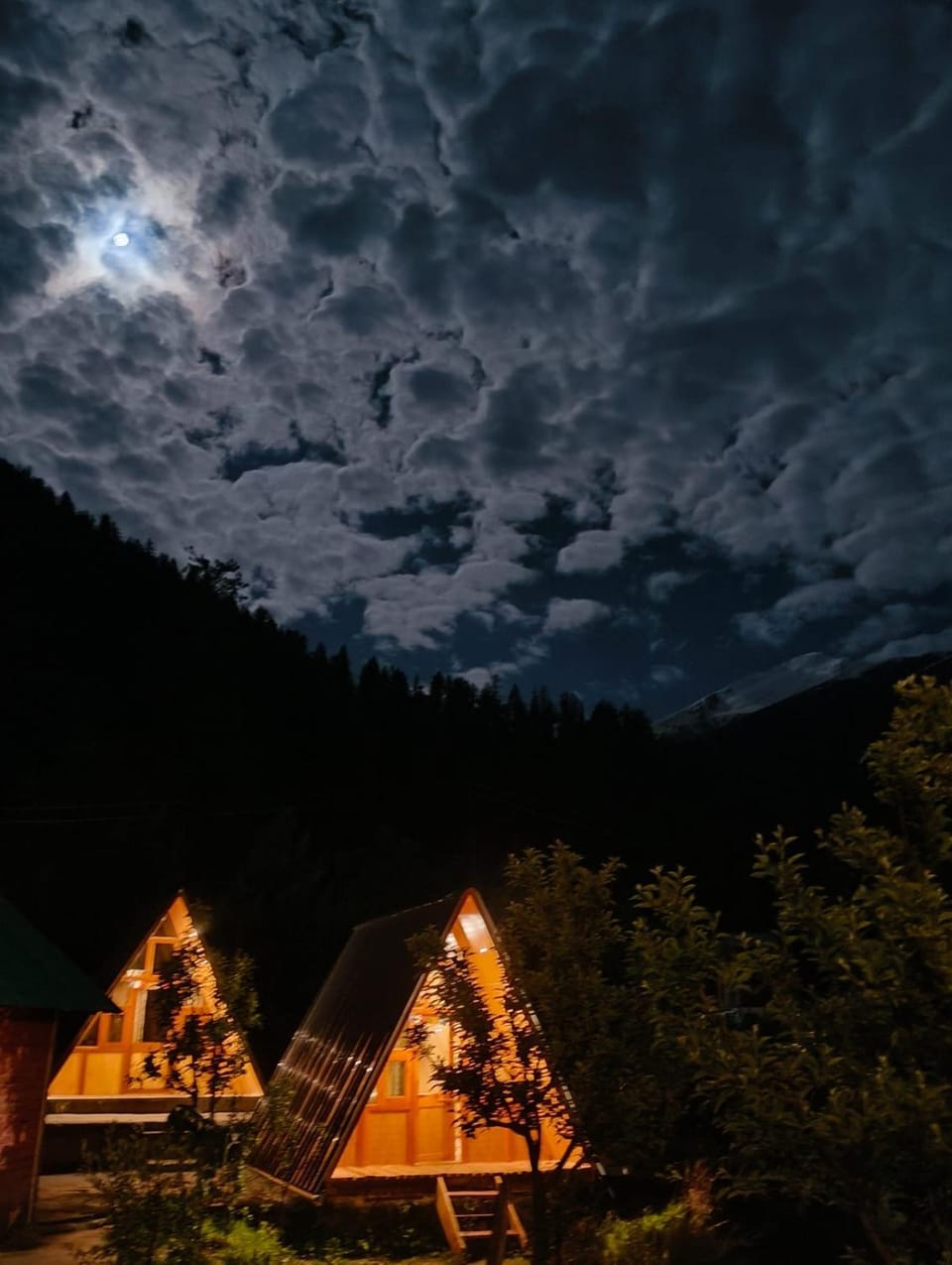 Night, Natural landscape, Mountain view