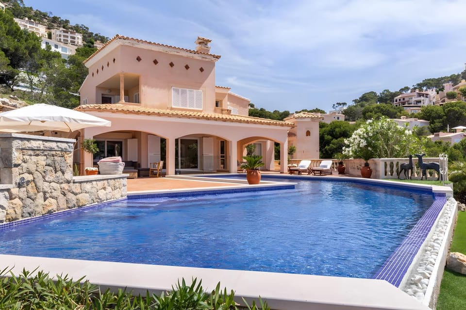 Property building, Living room, Swimming pool