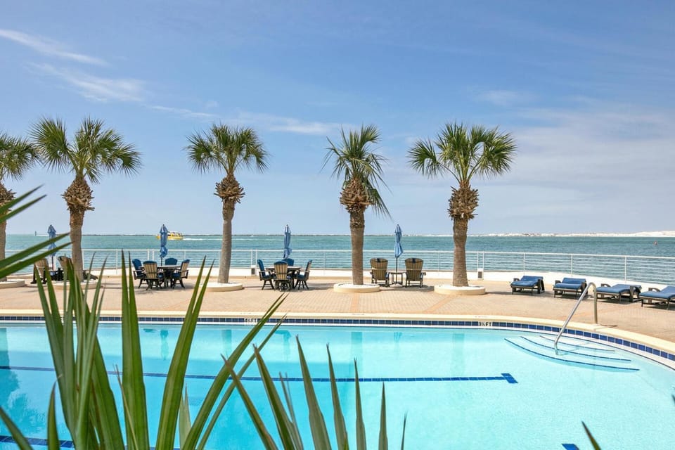 Patio, Day, Natural landscape, Seating area, Sea view, Swimming pool