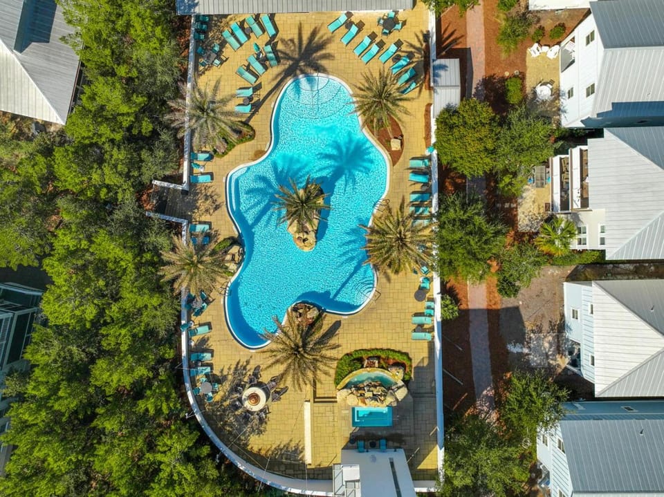 Day, Bird's eye view, Garden, Seating area, Swimming pool