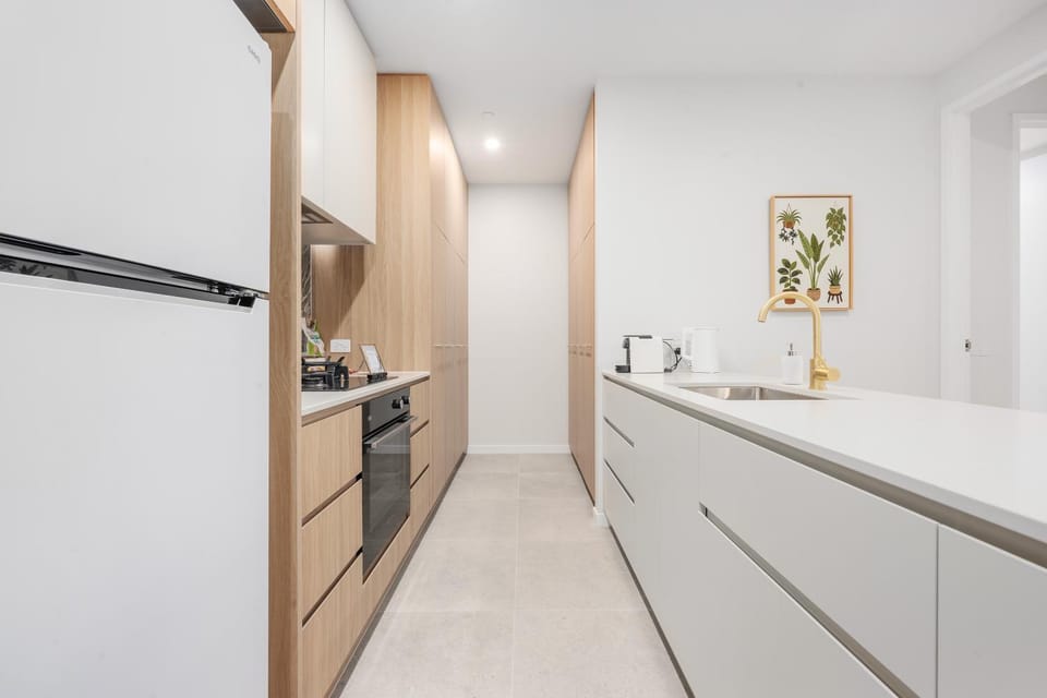 Kitchen or kitchenette, oven, stove