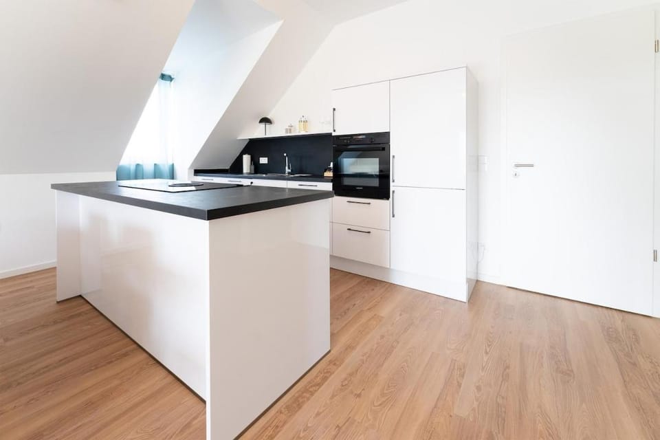 Kitchen or kitchenette, dishwasher, stove