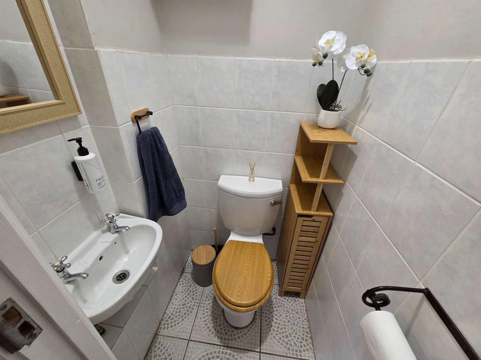 Toilet, towels