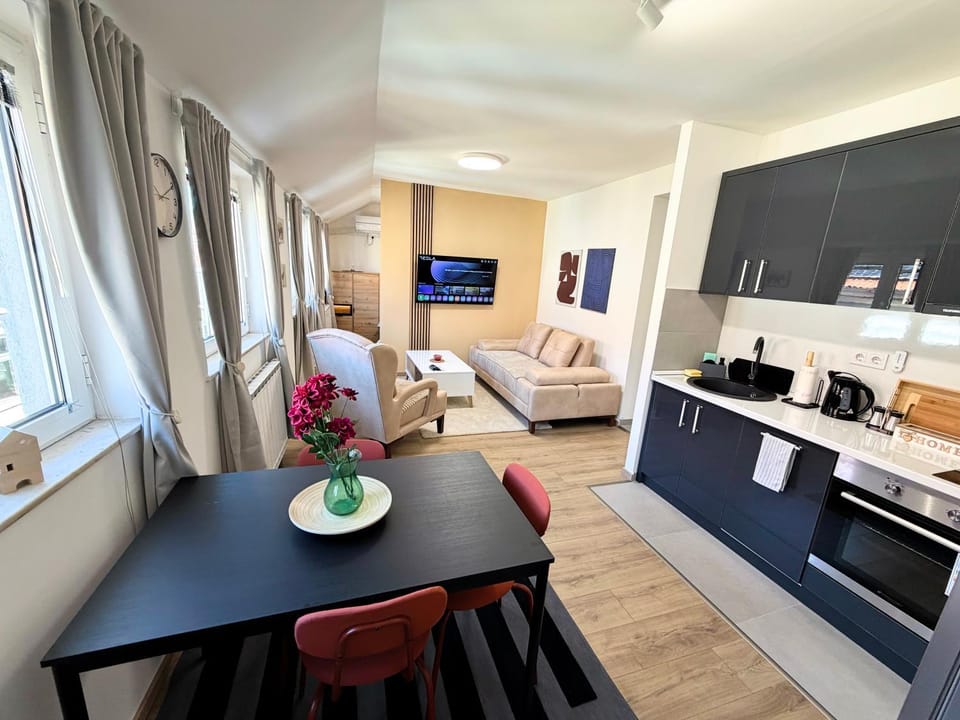 Living room, kitchen