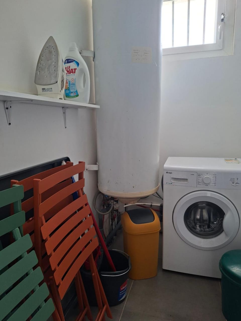 flat iron, washing machine
