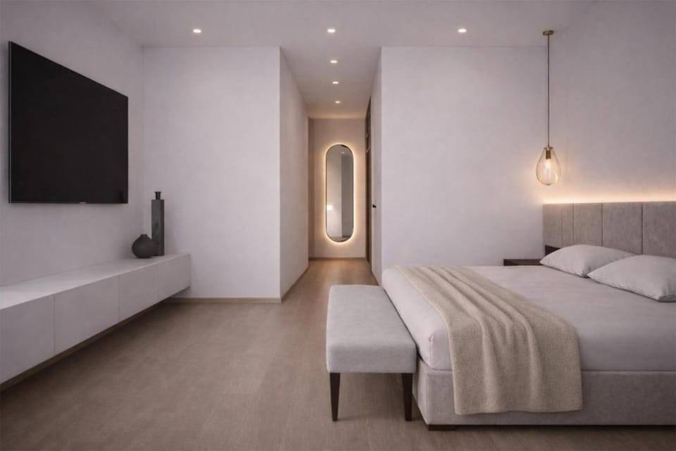 Bed, TV and multimedia, Photo of the whole room, Bedroom