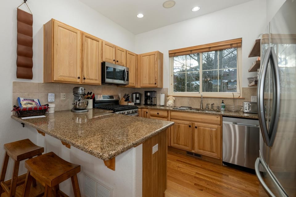 Kitchen or kitchenette, furniture, microwave, oven, stove, kitchen