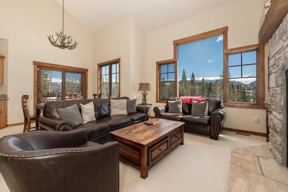 Day, View (from property/room), Living room, Mountain view, fireplace, furniture