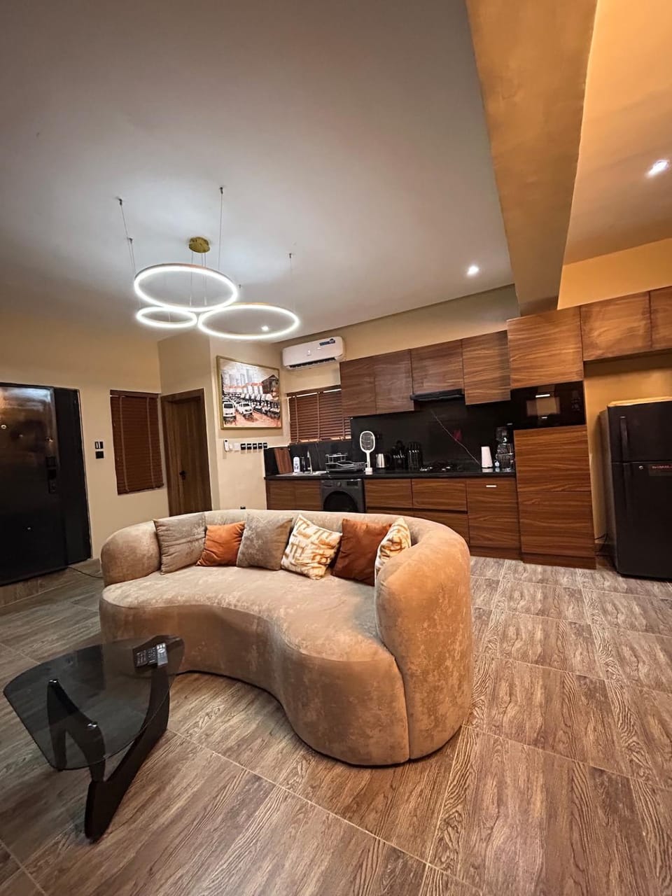 Living room, kitchen