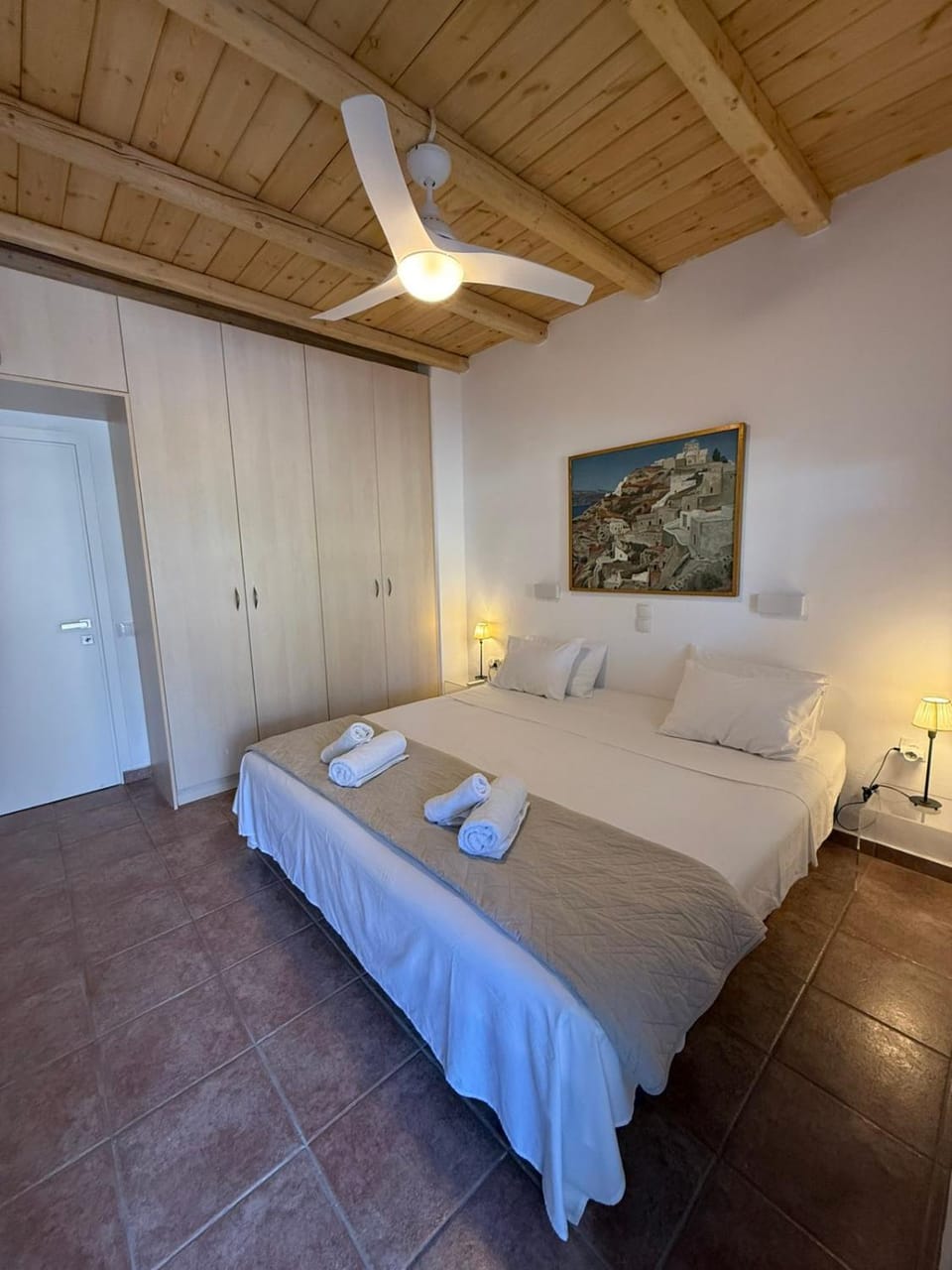Bed, Photo of the whole room, Bedroom, towels, wardrobe