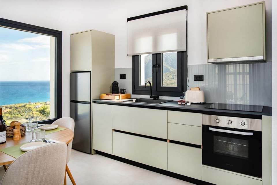 Natural landscape, Kitchen or kitchenette, Dining area, Sea view, dishwasher, oven, stove