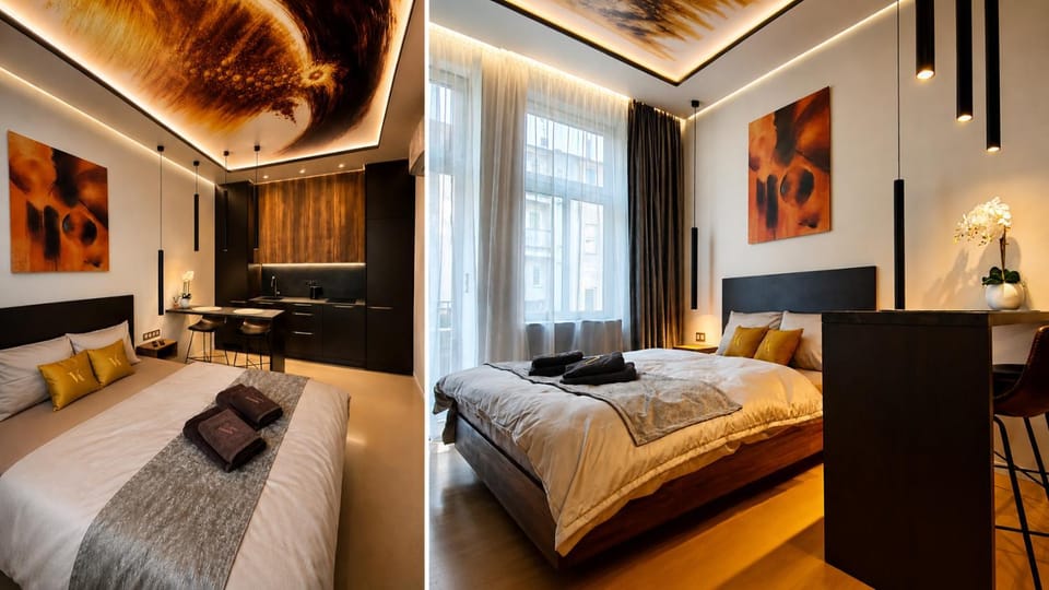 Bed, Photo of the whole room, kitchen