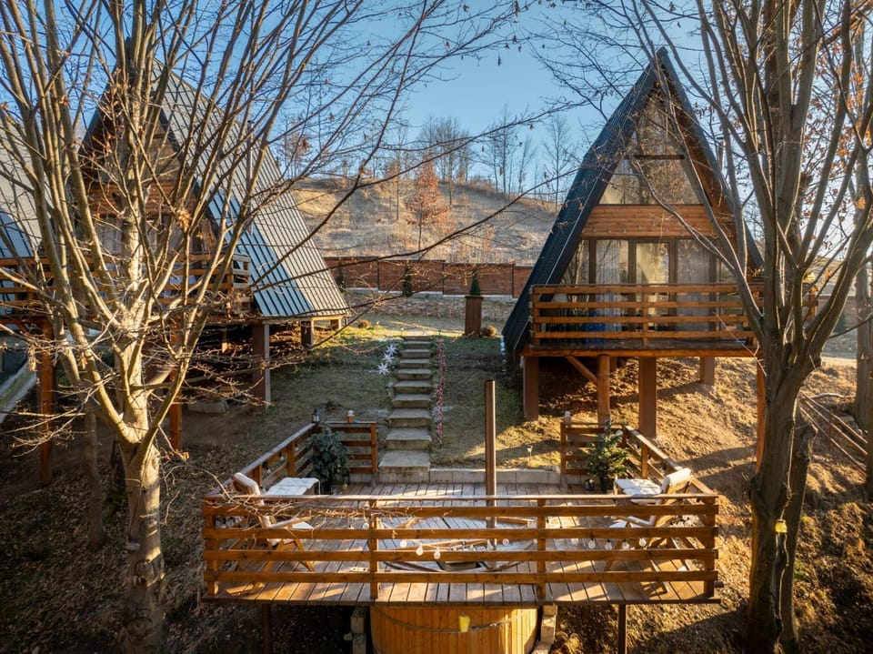 Mia Cabins A Frame Dofteana Cabin in Romania