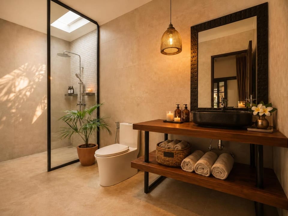 Bathroom, towels