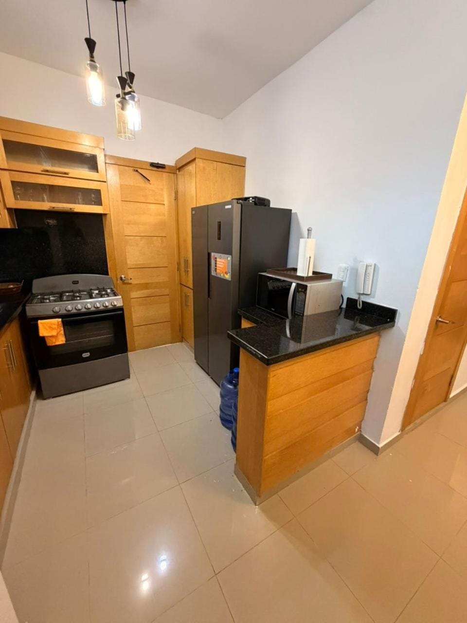 Kitchen or kitchenette, oven, stove, toaster