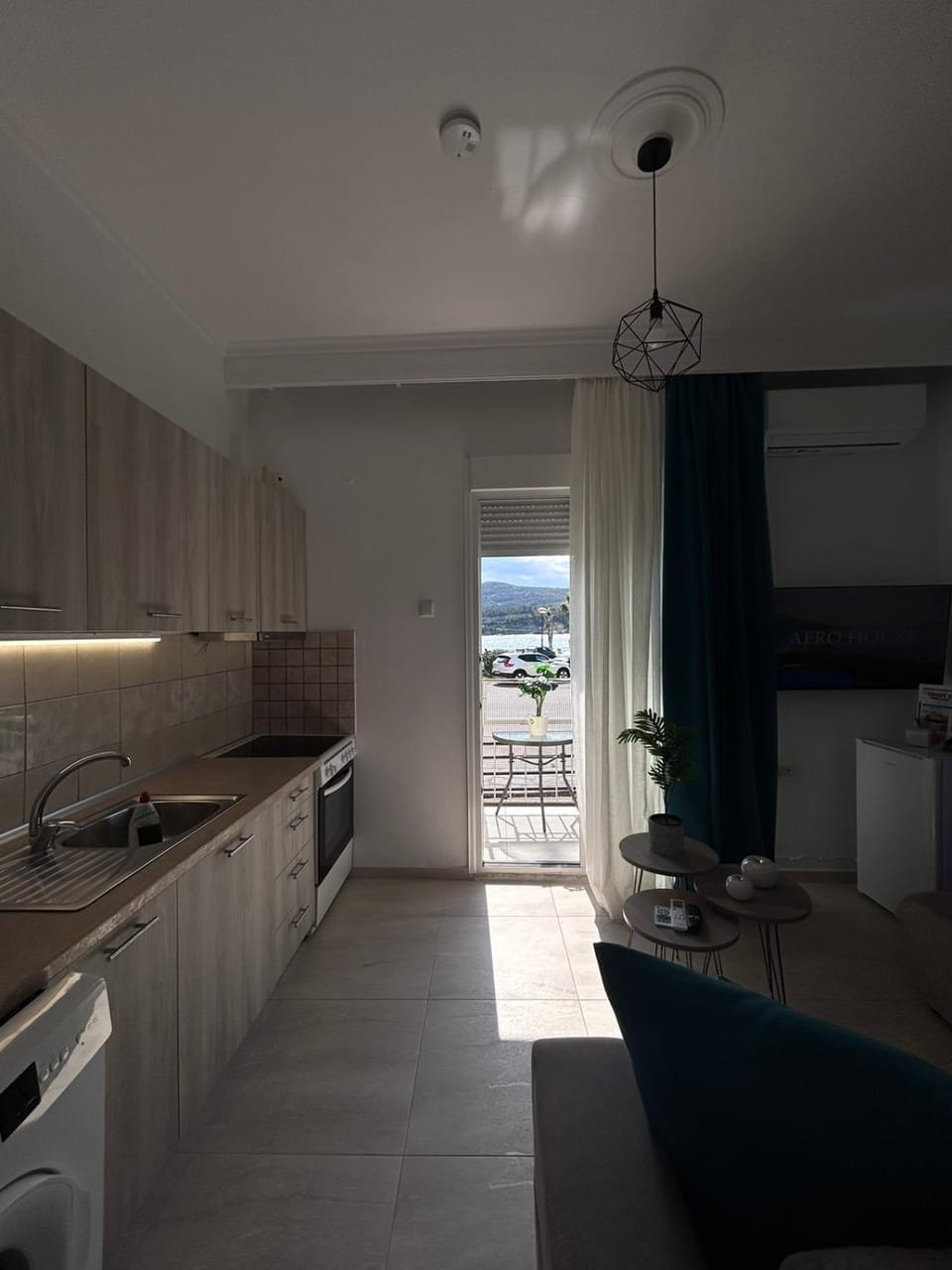 Living room, Sea view, kitchen