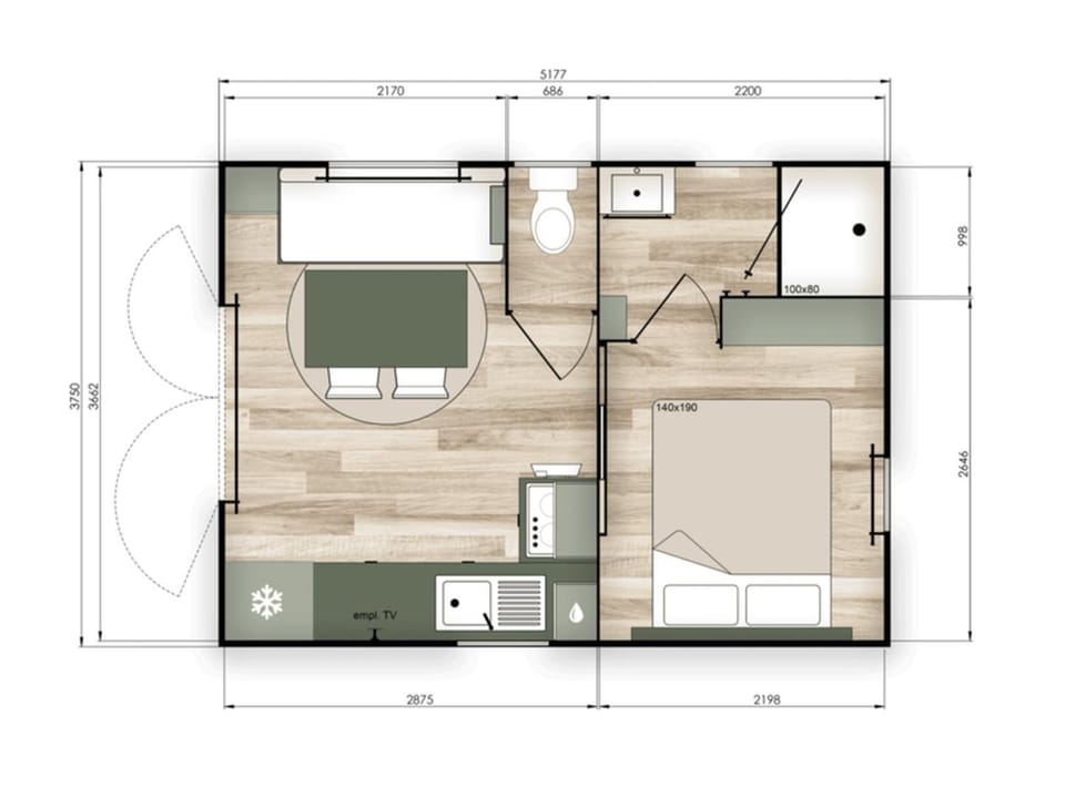Mobil-home charmant, animaux OK - 2 pers. - API-1-52-2630 Campground/ 
RV Resort in Occitanie