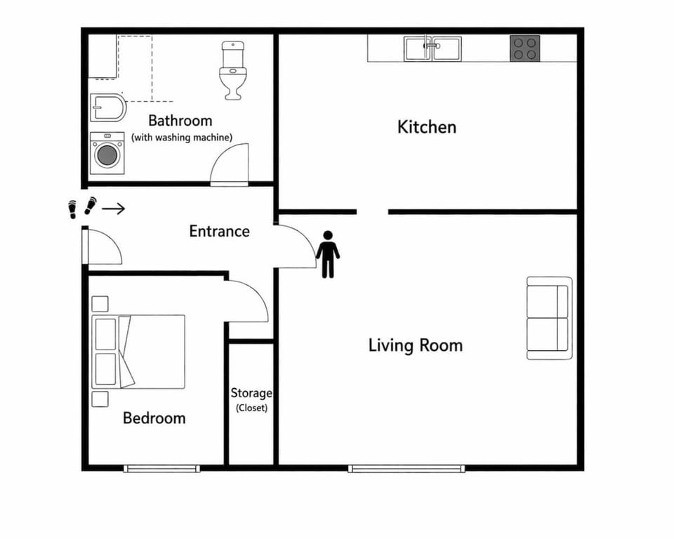 Lys lejlighed med køkken og gratis parkering Apartment in Copenhagen