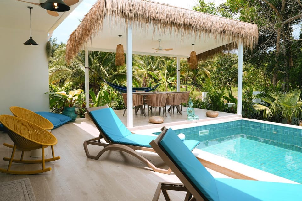 Patio, Natural landscape, Garden, Garden view, Pool view, Swimming pool, sunbed