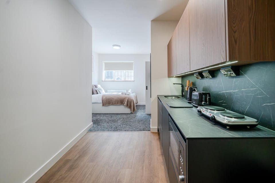 Bed, Kitchen or kitchenette, Photo of the whole room, Bedroom