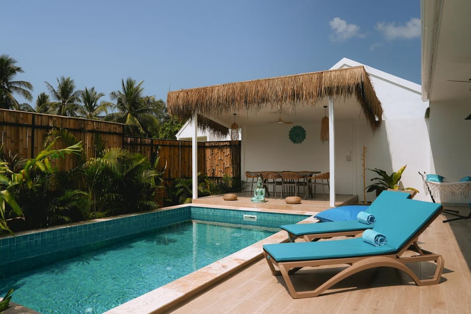 Patio, Day, Natural landscape, Pool view, Swimming pool, sunbed