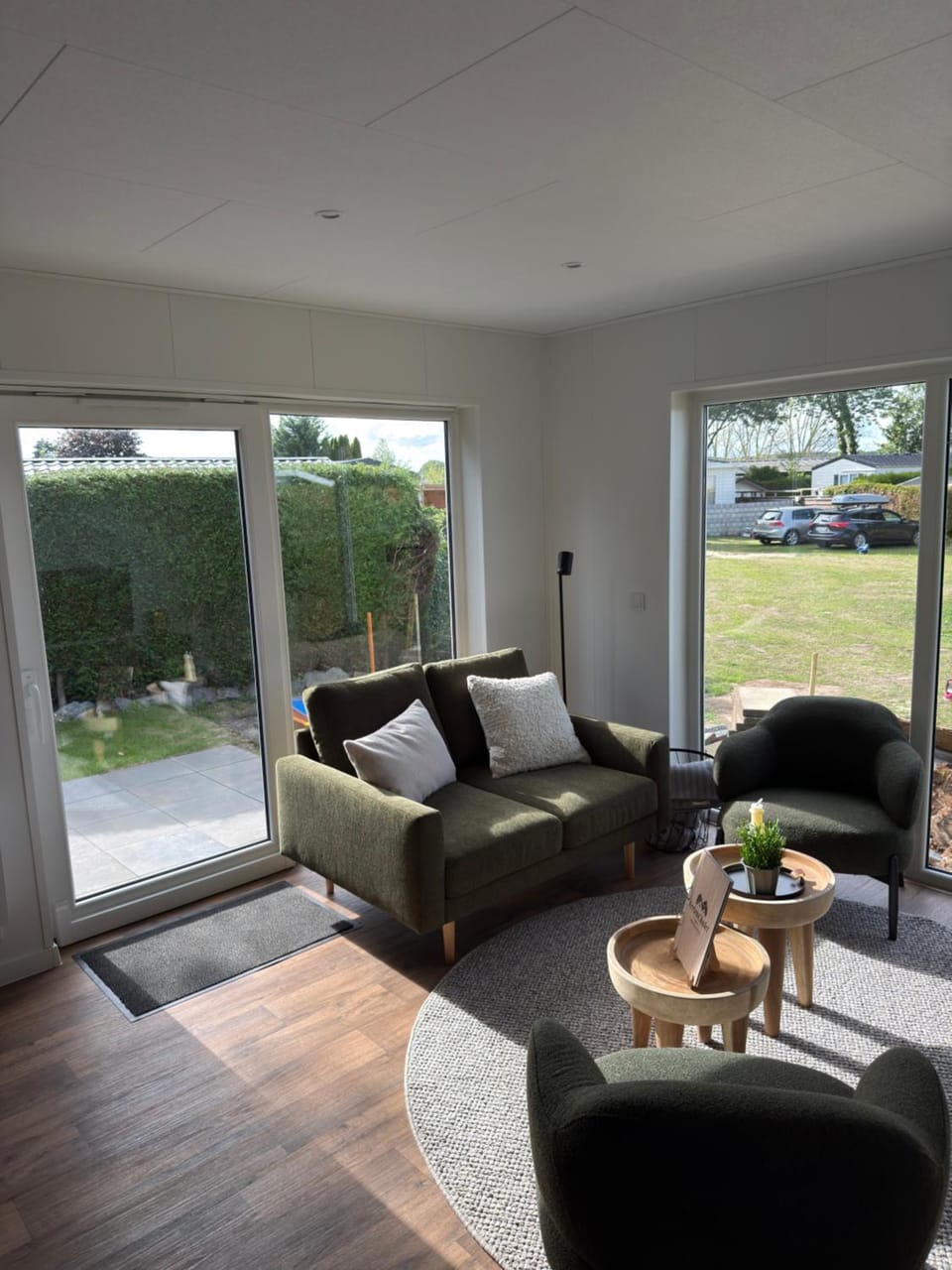 Living room, Seating area, Garden view