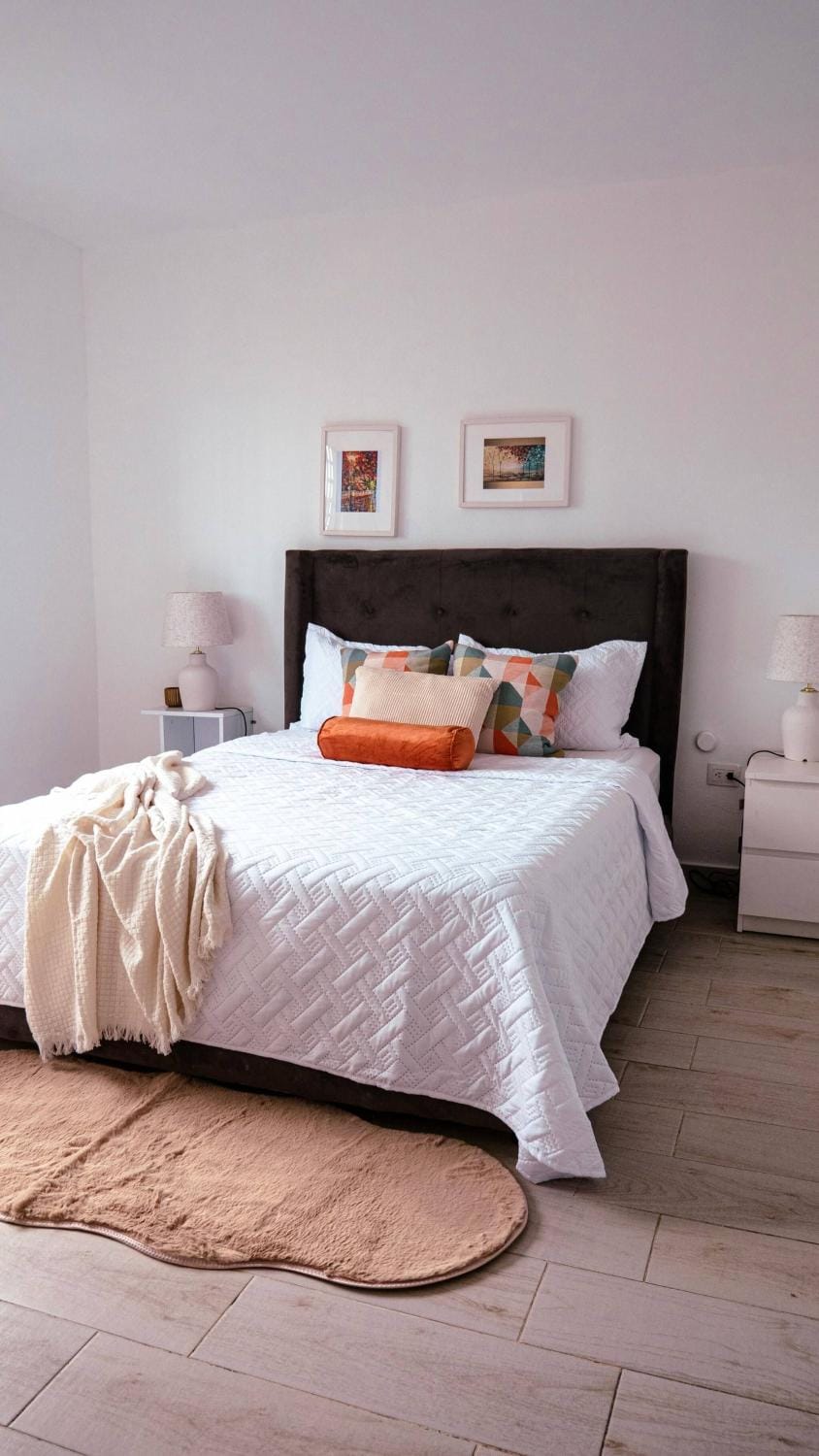 Bed, Decorative detail, Bedroom
