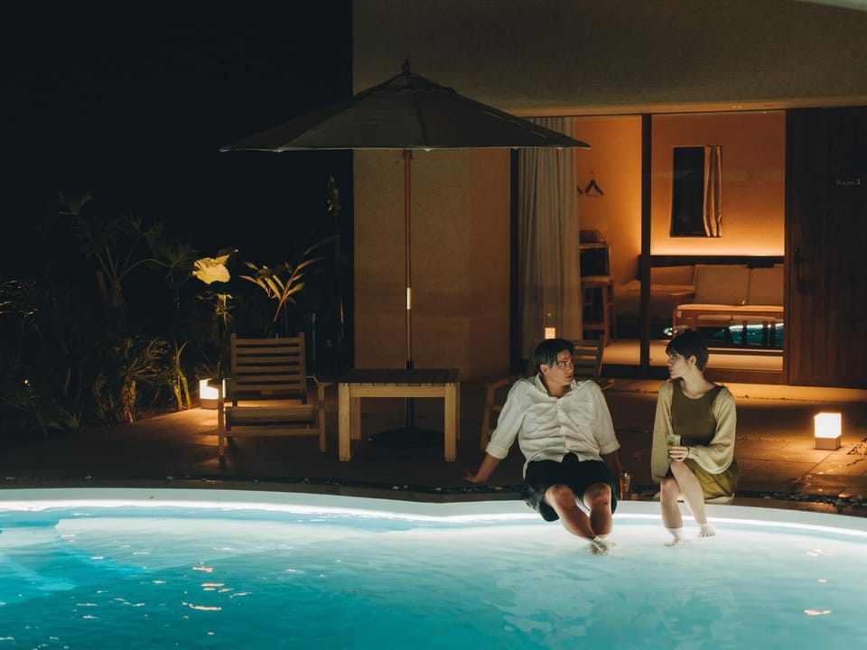 Night, People, Balcony/Terrace, Swimming pool