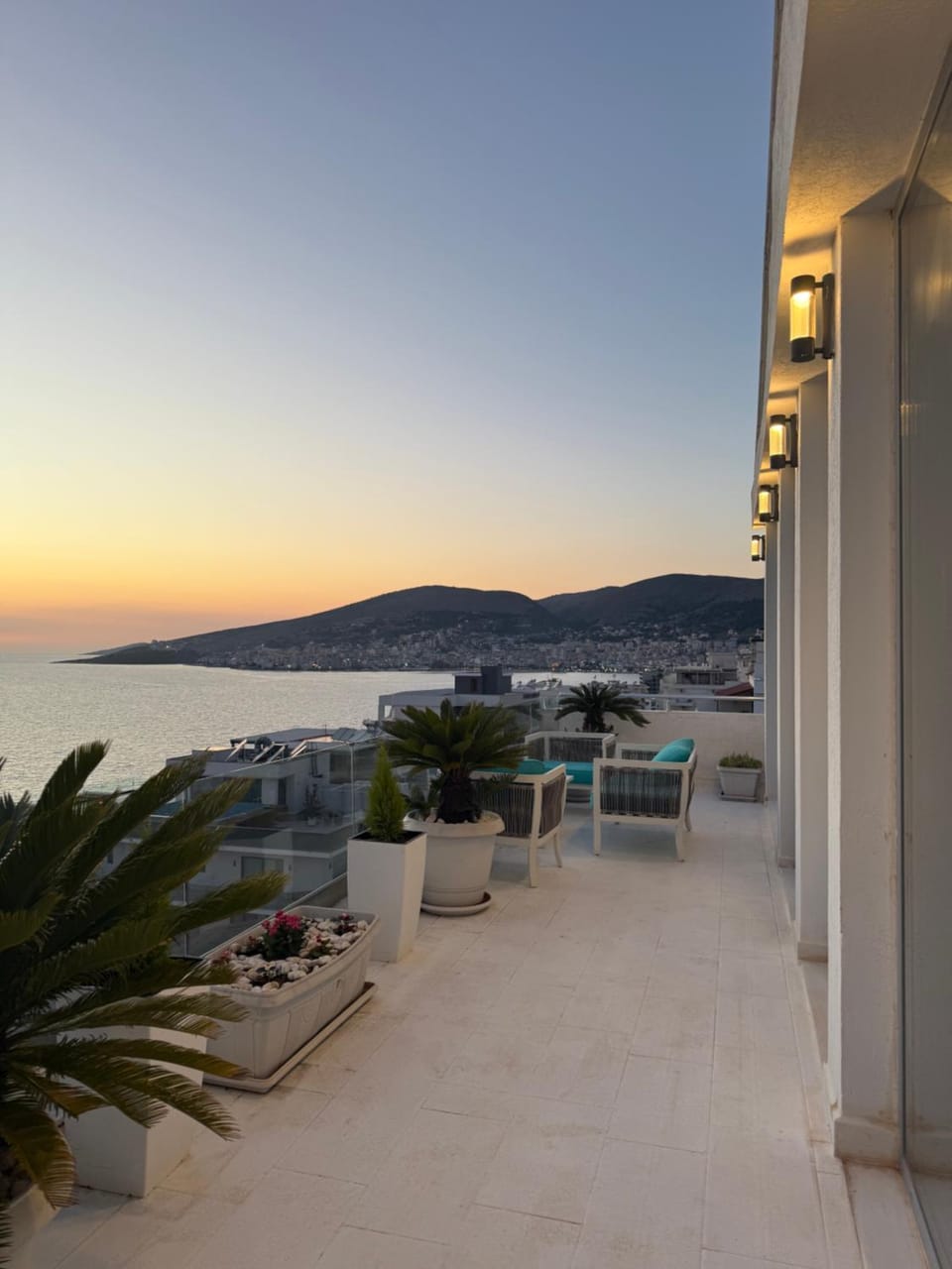 Property building, Patio, Day, View (from property/room), Balcony/Terrace, Beach, Sea view