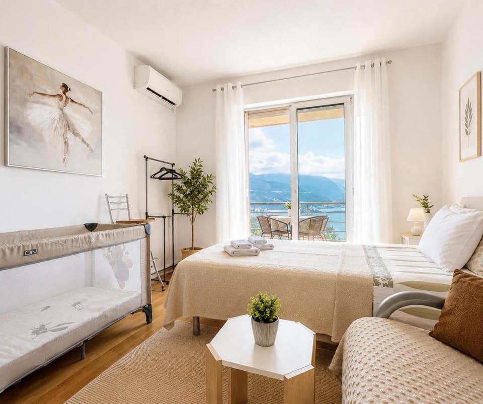 Panoramic Sea and City View Apartment with Terrace Budva Apartment in Budva