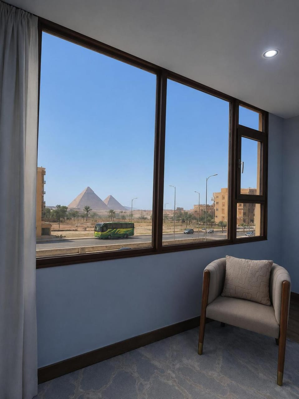 Day, Natural landscape, Living room, Seating area, Mountain view